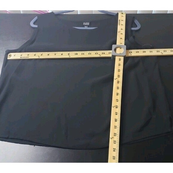 Eileen Fisher Tank Top Blouse XL Black 100% Silk Sleeveless Casual Work Classy - Picture 6 of 8